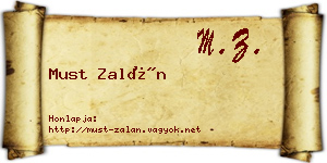 Must Zalán névjegykártya