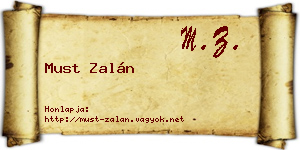 Must Zalán névjegykártya