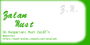 zalan must business card